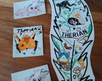 Fåniga klistermärken med Furry och Therian