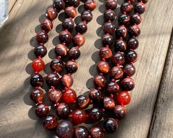 Red Tigereye Mala Necklace