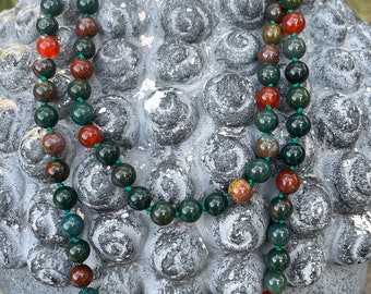 Bloodstone mala necklace