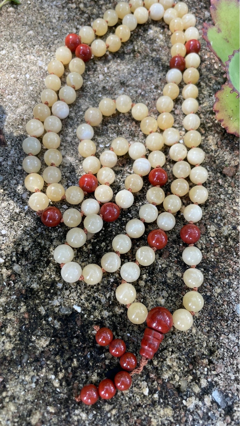 Yellow Calcite Mala Necklace image 4