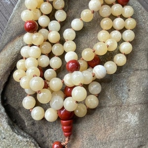 Yellow Calcite Mala Necklace image 1