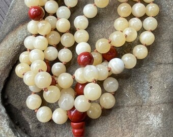 Yellow Calcite Mala Necklace