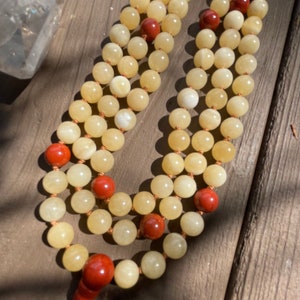 Yellow Calcite Mala Necklace image 2