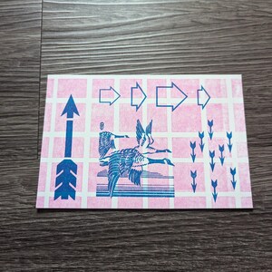Cartolina tipografica Bird Oracle - Oche