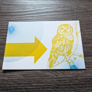 Cartolina tipografica Bird Oracle - Gufo