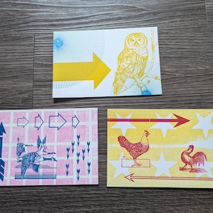 Cartoline tipografiche Bird Oracle - Set di 3