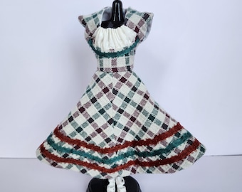 Christmas Plaid and Ribbons Dress for 11 1/2" fashion doll