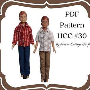 HCC #30 PDF Pattern for 1:6 boy fashion doll, Raglan Sleeve Shirt and Pants