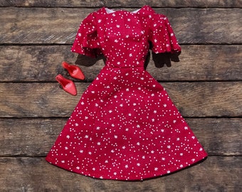 Stars on Red Dress for 11 1/2" fashion dolls