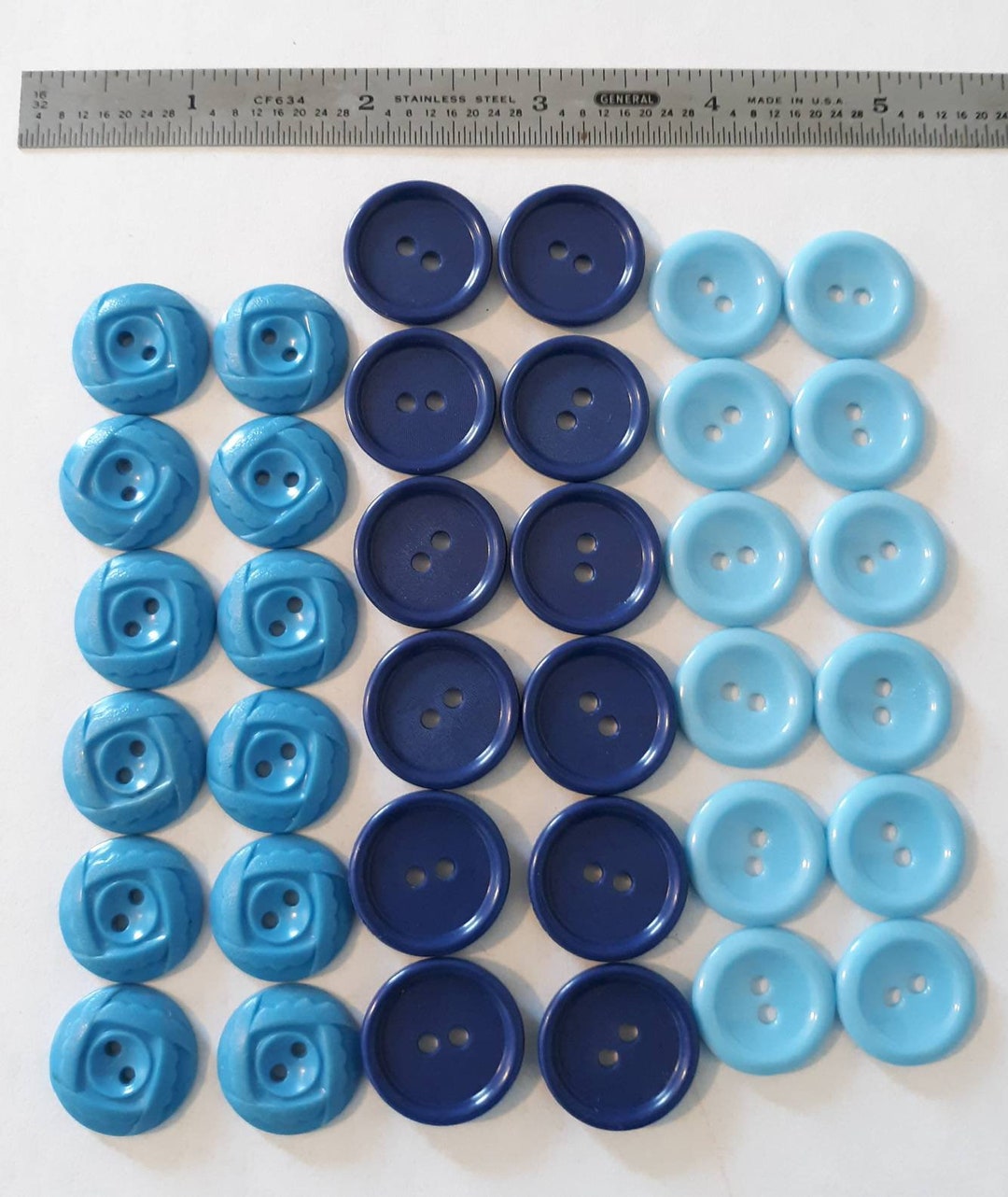 Vintage Red, White & Blue Buttons (Pack of 12)