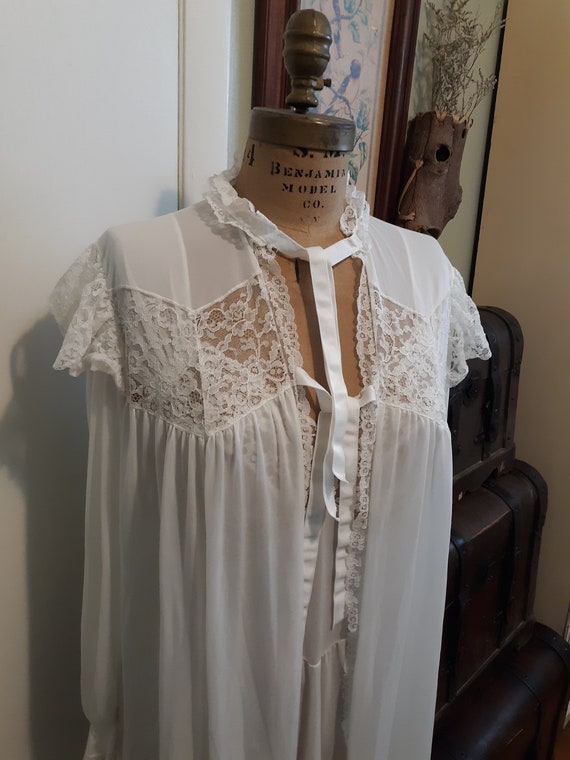 Vintage Nylon Nightgown and Robe - image 2
