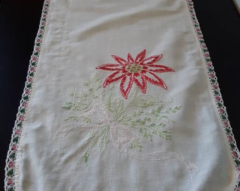 Vintage Heritage Lace Table Runner Dresser Scarf Seasonal Holiday Home  Decor Centerpiece 16 X 48 Ecru With Red Flowers Shabby Cottage Chic - Etsy