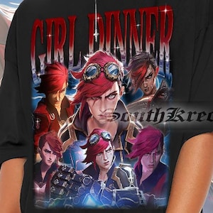 Vi Arcane Shirt Unisex Retro Streetwear League of Legends Shirt Anime Apparel fanmerch lol Merchandise League of Legends Fan gift