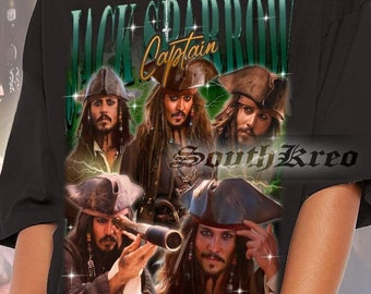 Limitiertes Captain Jack Sparrow Unisex Hemd für Damen und Herren 90er Jahre