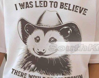Camiseta "Me hicieron creer que habría serotonina", camiseta divertida de zarigüeya, camiseta con meme de zarigüeya, camiseta para amantes de las zarigüeyas, regalo para los amantes de las zarigüeyas