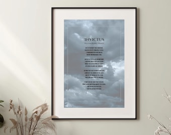 Invictus Poem Poster: William Ernest Henley Literary Art (Digital Download