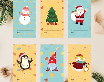 Editable Christmas Gift Tags, Printable Holiday Tags (canva Template ...