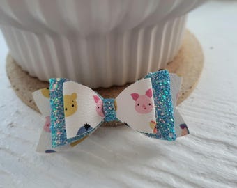 Woodland animals/ Bear and friends' hair bow (hair clip)