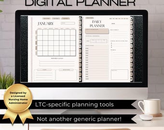 Long term care administrator planner, LTC digital planner, nursing home administrator, skilled nursing organizer, gift for administrator