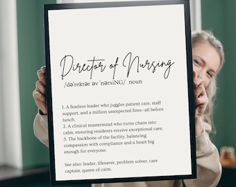 Director of Nursing Definition Art, Nursing Home Decor (Digital Download)