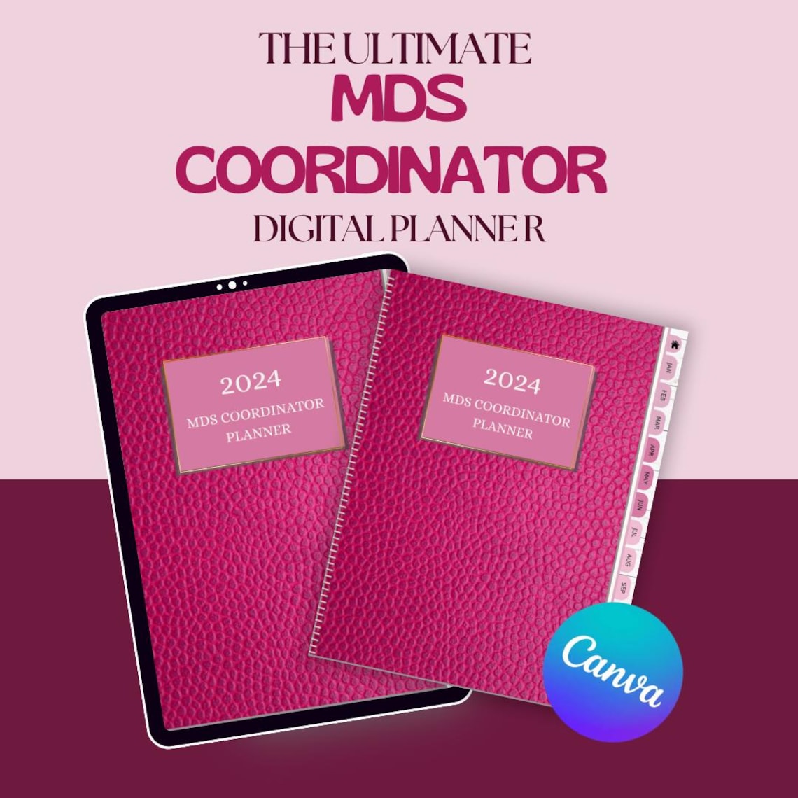 MDS Nurse Digital Planner, Medicare Coordinator Planner Template, MDS