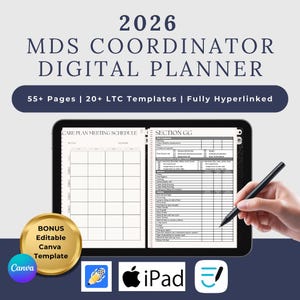 MDS Coordinator Digital Planner | Fully Hyperlinked PDF | Long Term Care & SNF Organization