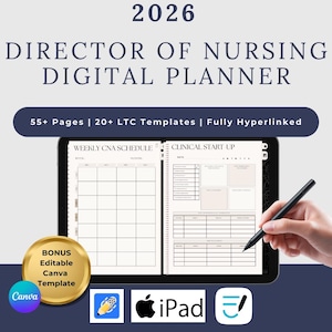 Planner digitale per il direttore infermieristico / Planner DON PDF / Organizzatore per assistenza a lungo termine e SNF