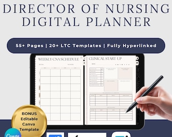 Director of Nursing Digital Planner | DON Planner PDF | Long Term Care & SNF Organizer