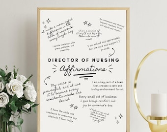 Director of Nursing Affirmations Print, Long Term Care Gift (Digital Download)