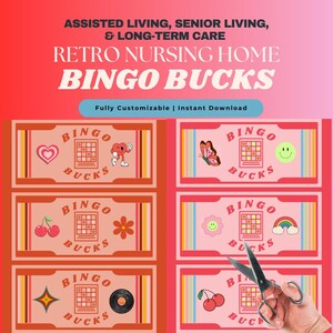 Bingo Prize Money for Activity Directors | Printable Bingo Bucks Canva Template | Perfect for Nursing Homes, Senior Living, Assisted Living