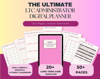 Nursing home administrator planner, digital planner for administrator, gifts for nursing home, long term care organizer, skilled nursing