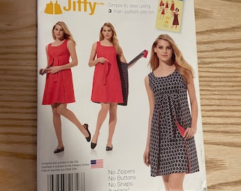 simplicity pattern 1356 size 6 8 10 12 14 reversible tank wrap dress no zippers snaps or buttons