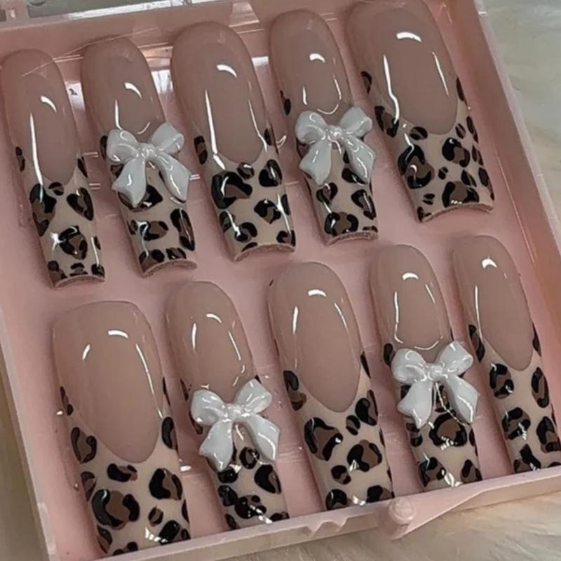 Leopard Print Press on Nails - Etsy