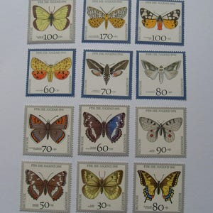 Vintage Butterfly 13 stamps Germany stamps 1990&#39;s #284