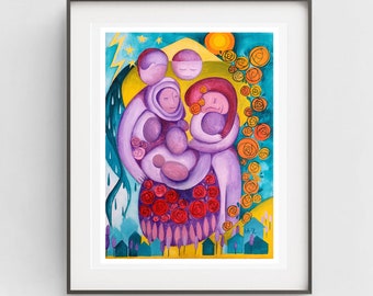 The Care You Need Print, Fine Art Print, Community, Love, Healing Art, Support Family Print