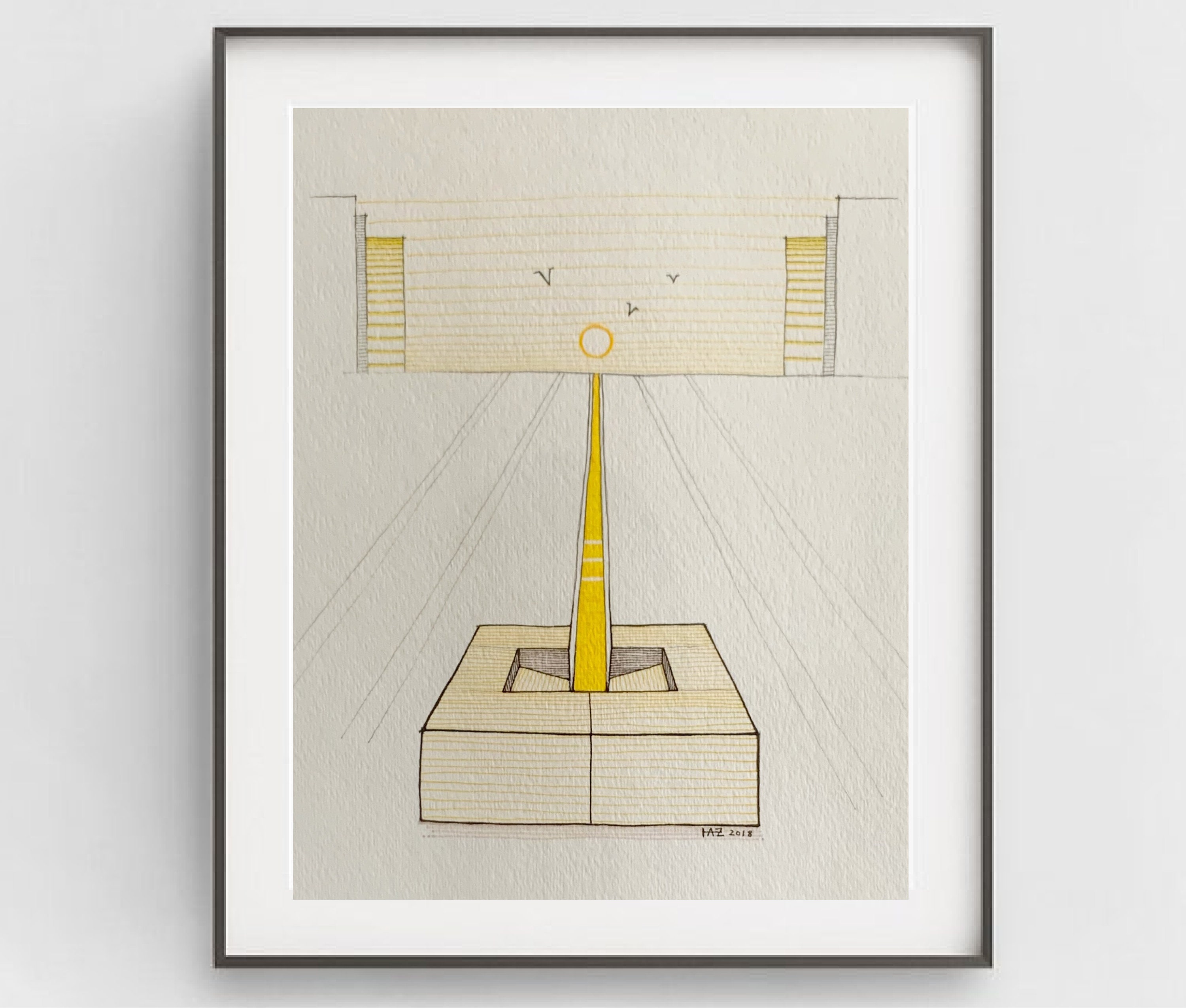 Spirit of Place, Louis Kahn Quote, Salk Institute illustration, Architecture, Art Print