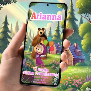 Invito di Compleanno – Tema Masha e Orso - personalizzabile