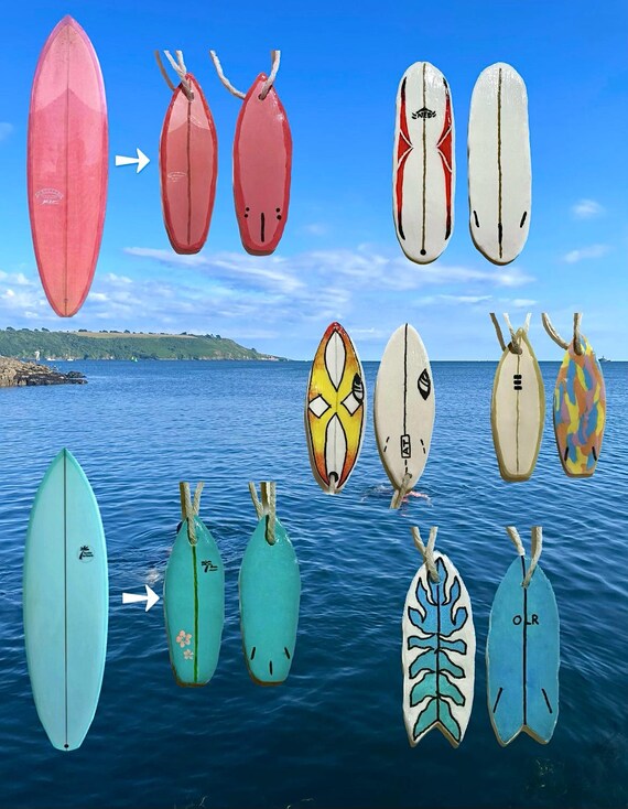 Custom Surfboard Replica Ornament: Handcrafted Mini Surfboard Car