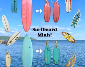 Custom Surfboard Replica Ornament: Handcrafted Mini Surfboard Car Decor