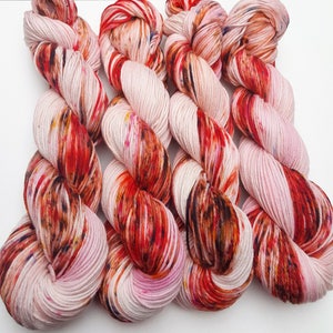 Snap Dragons- 100 Cotton, Hand Dyed, Variegated, Speckled, Hand Painted Yarn