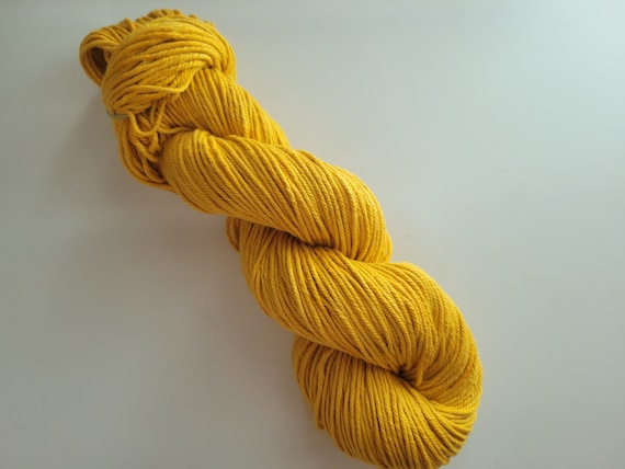 Marigold- 100% Organic Cotton Yarn, Hand Dyed, Hand Painted, Solid Colors, Speckles, Vegan Friendly, Soft Cotton