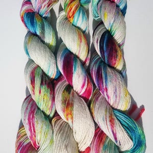 Carnival- 100 Cotton, Hand Dyed, Speckled, Variegated, Hand Painted Yarn