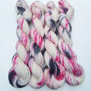 Kiss Kiss- 100 Cotton Yarn, Hand Dyed, Speckled, Hand Painted