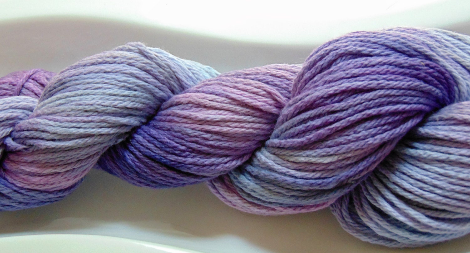 Lavender Fields 100 Organic Cotton Hand Dyed Worsted Weight Etsy
