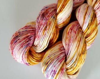 Day Dreams- 100 Cotton, Hand Dyed, Variegated, Speckled, Hand Painted Yarn