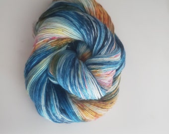 Oasis- 100% Organic Cotton, Hand Dyed, Fingering Weight, Speckles, Sock Weight Yarn