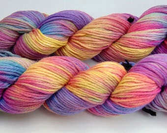 Double Rainbow-Storm Warning Collection 100 Organic Cotton, Hand dyed Sport Weight Hand Painted yarn