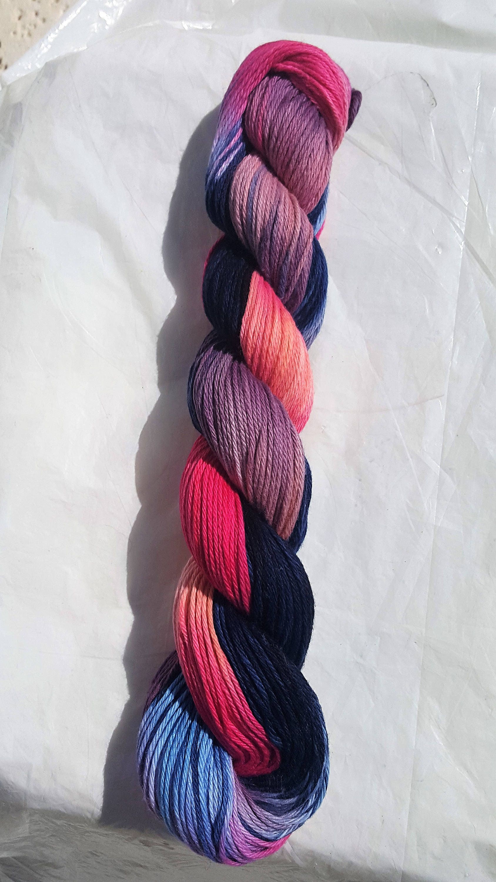 Last Light 100 Organic Cotton Yarn, Hand Dyed, Hand Painted, Variegated