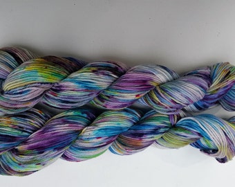 American Graffiti- 100 Cotton Yarn, Hand Dyed, Fingering Weight, Speckled Yarn