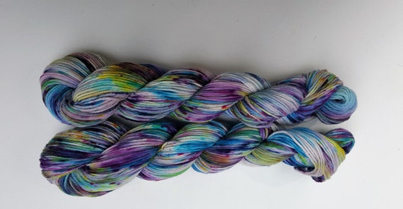 American Graffiti- 100 Cotton Yarn, Hand Dyed, Fingering Weight, Speckled Yarn